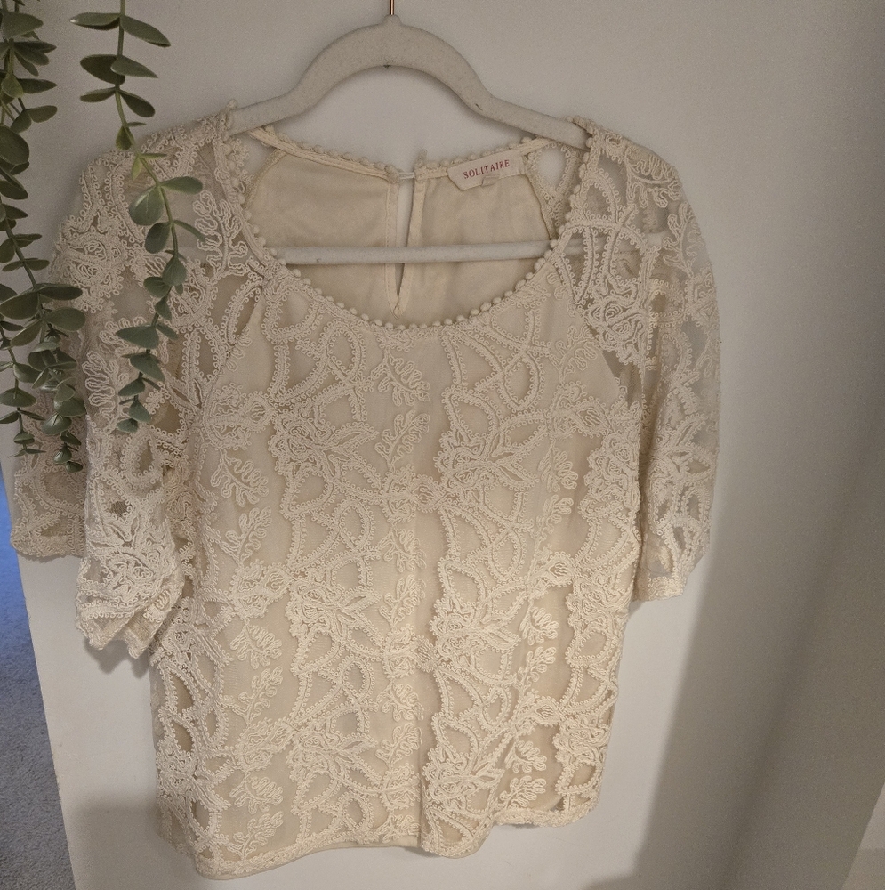 2 FOR $20 ITEM- Solitaire Cream Lace Blouse